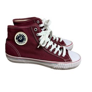 PF Flyers Center Hi Shoes Mens 9 Womens 10.5 Burgundy Canvas High Top Classic